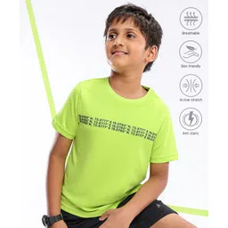 Pine Active Polyester Half Sleeves T-Shirt Text Printed - Green-picture-16
