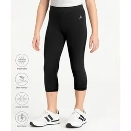 Pine Active Premium Knit Ultra Comfort Super Stretch Aero Soft Capri Leggings - Black-picture-19