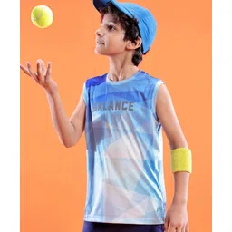 Pine Active Skin Friendly & Breathable Sleeveless Sportswear T-Shirt - Blue-picture-23