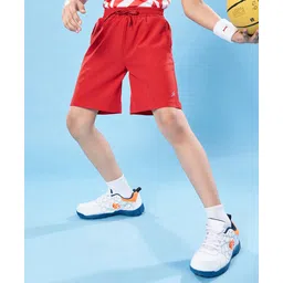 Pine Active Ultra Light Woven Above Knee Length Solid Color Performance Shorts - Red-image-45