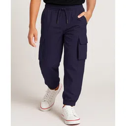 Pine Active Woven Full Length Ultra Light Crush Solid Cargo Pant - Navy Blue-image-13