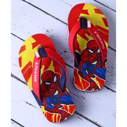 Pine Kids Marvel Slip On Flip Flops With Spider-Man Print - Red-picture-24
