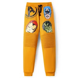 Pine Kids Marvel Terry Knit Full Length Track Pant with Avengers Graphics - Yellow-picture-11