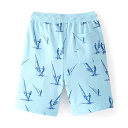 Pine Kids 100% Cotton Knit Above Knee Length Shorts Windsurfing Print - Blue image 2