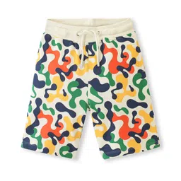 Pine Kids 100% Cotton Knit Above Knee Length Shorts With Abstract Print - Multicolor-picture-16
