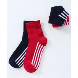 Pine Kids Anti Micorbial Ankle Length Socks Pair of 2 - Red Navy Blue-picture-25