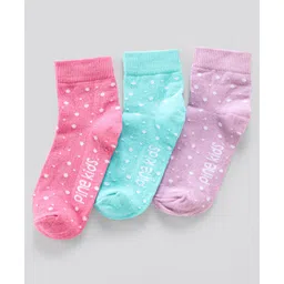 Pine Kids Anti Microbial Socks Dot Design Set of 3 Pairs (Color May Vary)-picture-20