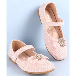 Pine Kids Ballerinas With Velcro Closure & Bow Applique - Pink-picture-22