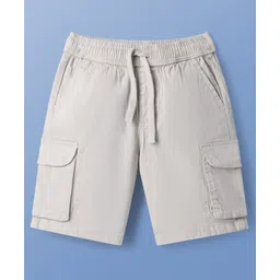 Pine Kids Cotton Elastane Woven Above Knee Length Solid Color Shorts - Beige-picture-17