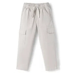 Pine Kids Cotton Elastane Woven Full Length Solid Color Trouser with Cargo Pockets - Beige-picture-26