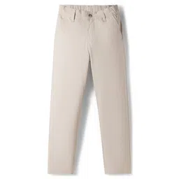 Pine Kids Cotton Elastane Woven Full Length Solid Colour Trouser - Beige-picture-34