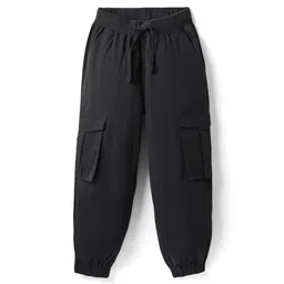 Pine Kids Cotton Elastane Woven Full Length Trouser With Cargo Pockets - Black-picture-19