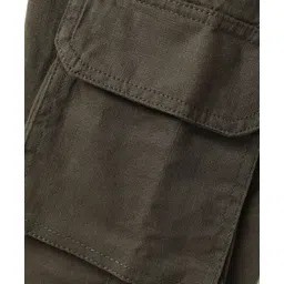 Pine Kids Cotton Elastane Woven Full length Trouser With Cargo Pockets - Olive Green image 4