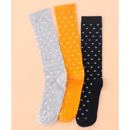 Pine Kids Cotton Knee Length Socks With Silvadur Antimicrobial Finish Floral Design Pack Of 3 (Color May Vary)-picture-26
