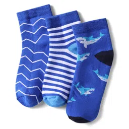 Pine Kids Cotton Knit Ankle Length Socks With Stripes & Fish Pack Of 3 (Colour May Vary)-picture-32