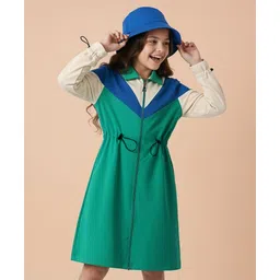 Pine Kids Cotton Knit Full Sleeves Winter Frocks With Cut & Sew Design - Green-image-27