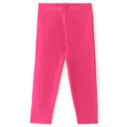Pine Kids Cotton Lycra Knit Full Length Solid Color Legging - Raspberry Sorbet-picture-29