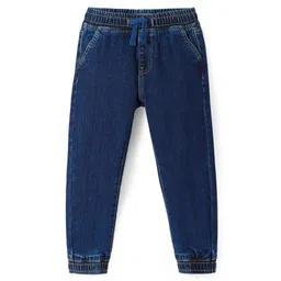 Pine Kids Cotton Rich Stretchable full length denim Joggers - Mid Blue-picture-13