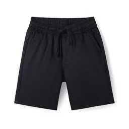 Pine Kids Cotton Woven Above Knee Length Solid Color Shorts - Black-picture-10