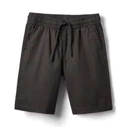 Pine Kids Cotton Woven Above Knee Length Solid Coloured Shorts-Grey-picture-24