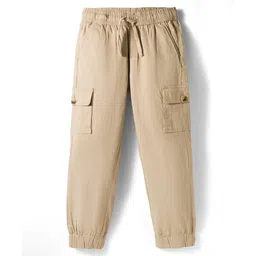 Pine Kids Cotton Woven Full Length Solid Color Trouser With Pockets - Beige-picture-21