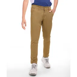 Pine Kids Cotton Woven Full Length Solid Colour Trouser - Tan-picture-22