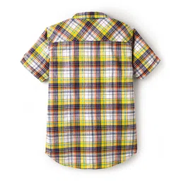 Pine Kids Cotton Woven Half Sleeves Checked Shirt - Yellow image 2