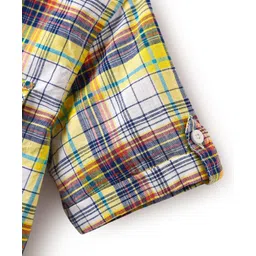 Pine Kids Cotton Woven Half Sleeves Checked Shirt - Yellow image 5