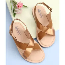 Pine Kids Cross Toe Sandals - Beige & Golden image 1