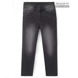 Pine Kids Denim Woven Full Length Solid Color Jeans - Black-picture-18