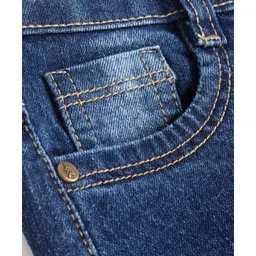 Pine Kids Denim Woven Full Length Solid Color Jeans - Navy Blue image 3