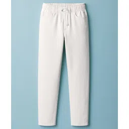 Pine Kids Denim Woven Full Length Solid Color Washed Jeans - White-picture-21