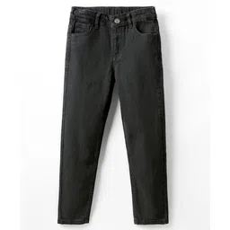 Pine Kids Denim Woven Full Length Washed Jeans - Black-picture-30