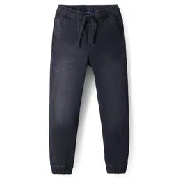 Pine Kids Denim Woven Full Length Washed Jeans - Black-picture-10