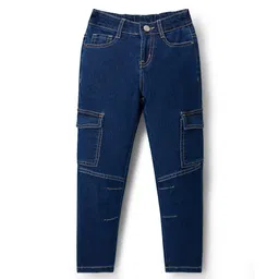 Pine Kids Denim Woven Full Length Washed Jeans - Blue-picture-17