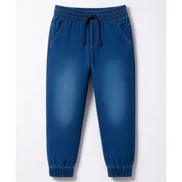 Pine Kids Denim Woven Full Length Washed Jeans - Blue-picture-10