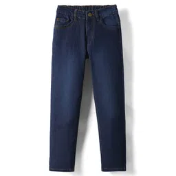 Pine Kids Denim Woven Full Length Washed Jeans - Navy Blue-picture-21