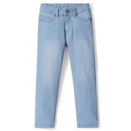 Pine Kids Denim Woven Full Length Washed Jeans Solid Colour - Ice Blue-picture-38