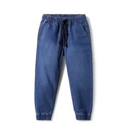Pine Kids Denim Woven Full Length Washed Jeans With Stretch - Blue-picture-14