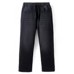 Pine Kids Denim Woven Washed Full Length Solid Colour Jeans - Black-picture-36