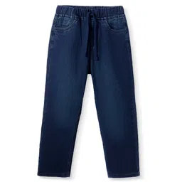 Pine Kids Denim Woven Washed Full Length Solid Colour Jeans - Navy Blue-picture-13