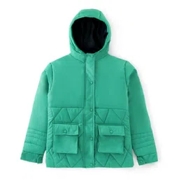 Pine Kids Full Sleeves Front Pocket Medium Winter Jacket - Green-picture-27