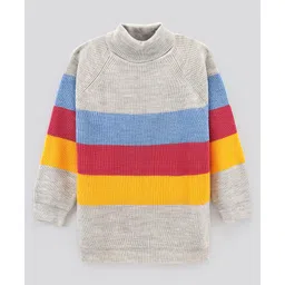 Pine Kids Full Sleeves Medium Winter Striped Pullover Sweater - Multicolor-picture-15