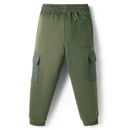 Pine Kids Knit Full Length Solid Color Lounge Pants - Olive Green image 2