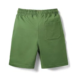 Pine Kids Looper Knit Above Knee Length Solid Shorts With Cargo Pockets - Olive Green image 2