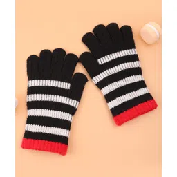 Pine Kids Pair ofWinter Gloves With Strips Design - Black-picture-23