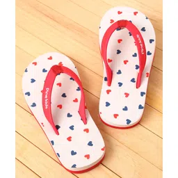 Pine Kids Slip On Flip Flops Heart Print - Red & Pink-image-43