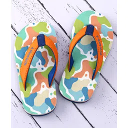 Pine Kids Slip On Flip Flops with Abstract Print - White Orange & Blue-image-35