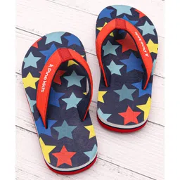 Pine Kids Slip On Flip Flops With Star Print -Navy-image-39
