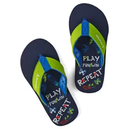 Pine Kids Slip On Flip Flops With Text Print - Navy Blue-picture-10